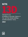 NFPA 13D, Standard for the Installation of Sprinkler Systems in One- and Two-Family Dwellings and Manufactured Homes, 2022 Edition